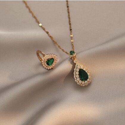 Emerald Micro Gold Zircon Set